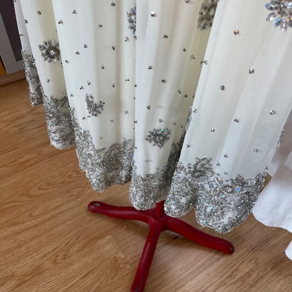 3 pc beaded cocktail palazzo, tank, scarf outfit. Size Small. Sold as set. - Picture 5 of 16